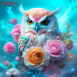 Huacan Full Diamond Painting Animal Owl Rhinestone Pictures Diy Diamond Mosaic Flower Rose New Collection Home Decor