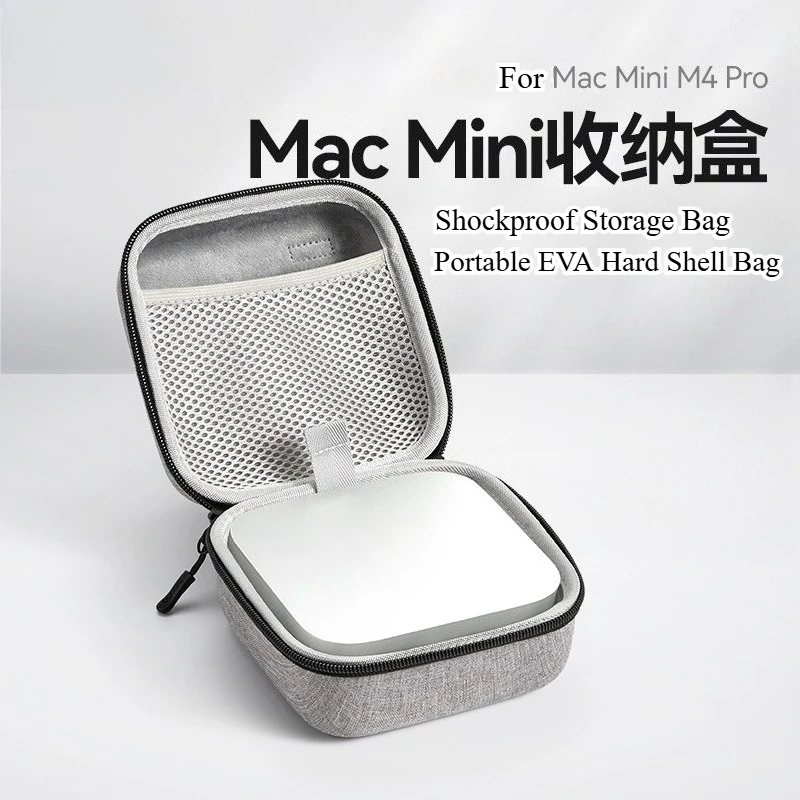 For Mac Mini M4 Travel EVA Hard Shell  Carrying Case, Shockproof Storage Bag for  M4 Pro chip/M4 chip