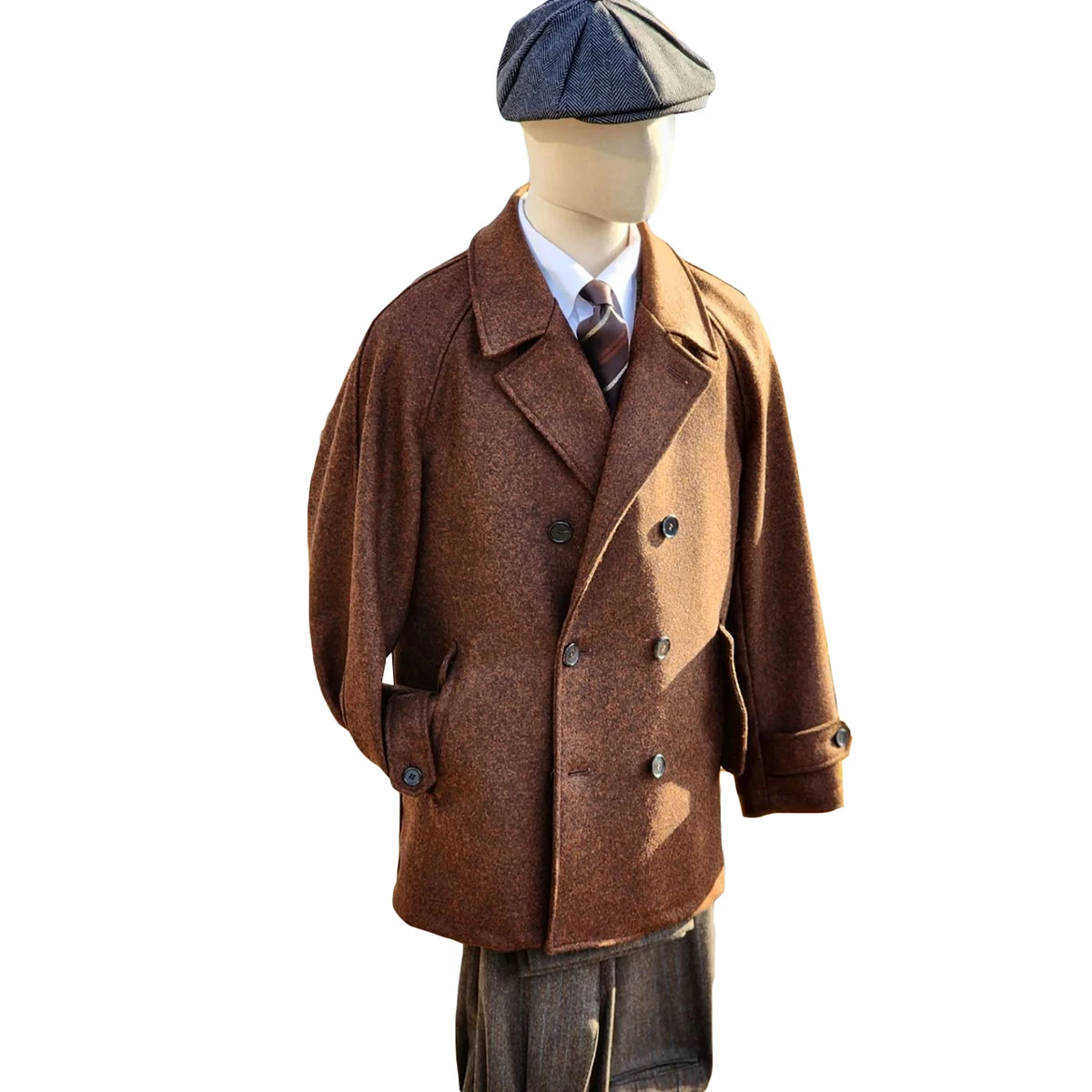 Costumes de mariage à la mode pour hommes, manteau à double boutonnage, vêtements de marié en laine, coupe couvertes, revers Patricia, pardessus, blazer uniquement pour le bureau d'affaires