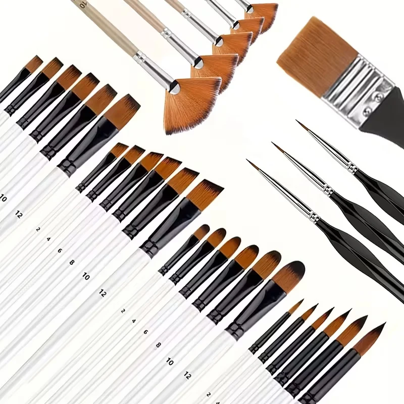 مجموعة فرش متعددة الوظائف مكونة من 33/41 قطعة، بما في ذلك فرش دائرية وزاوية ومسطحة على شكل مروحة - مناسبة للمبتدئين