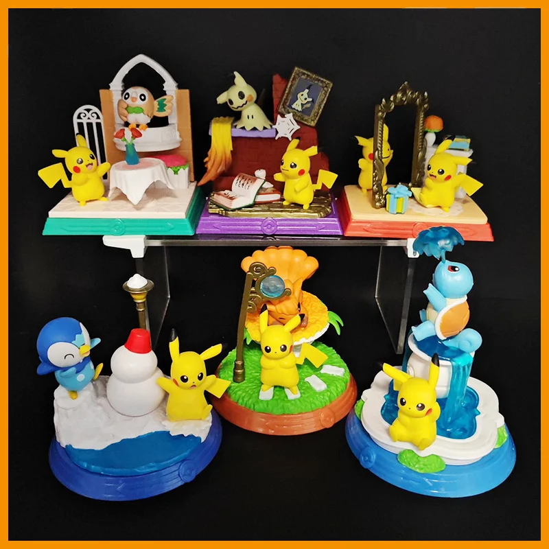 

1 Set 6 Pcs Pokemon 30th Anniversary Pikachu And Its Friends Series Model Toy Anime Peripheral Desktop Decorations Gift