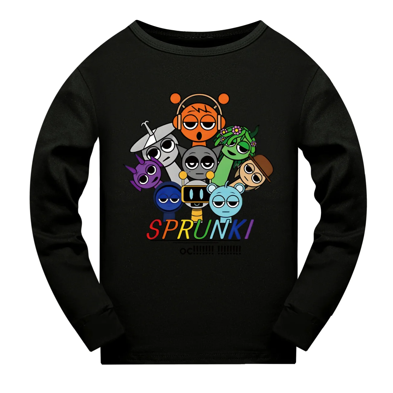 

Футболка с мультяшным принтом Sprunki, детская весенняя футболка с длинными рукавами, хлопковые модные футболки с круглым вырезом для маленьких мальчиков, милые топы для девочек-подростков