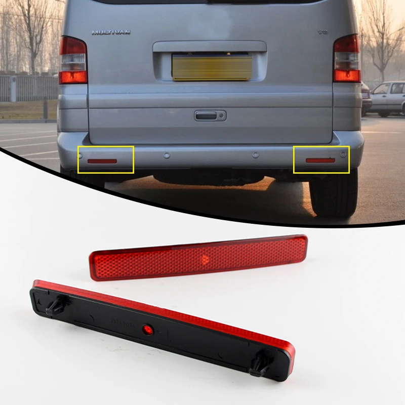 2 قطعة المصد الخلفي عاكس غطاء للعدسات الخفيفة اليسار + اليمين لشركة فولكس فاجن Transporter Multivan T5 2003‐3011 OEM # 7E0945105,7E0945105C #6