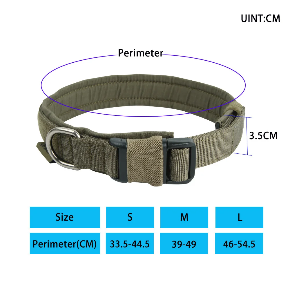 Tactical Dog Collar Durable Pet Collar Adjustable Nylon Collars Medium Large Dog German Shepherd Training Collar