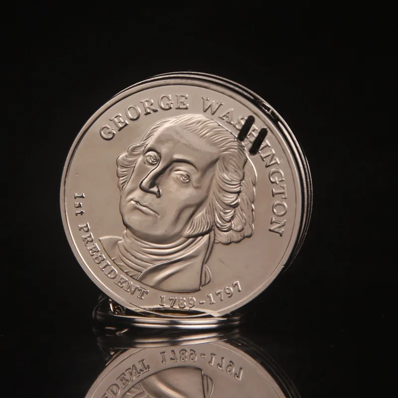 Nuovi accendini compatti creativi accendini a gas gonfiati accendini per monete da un dollaro ciondolo portachiavi regalo in metallo portachiavi