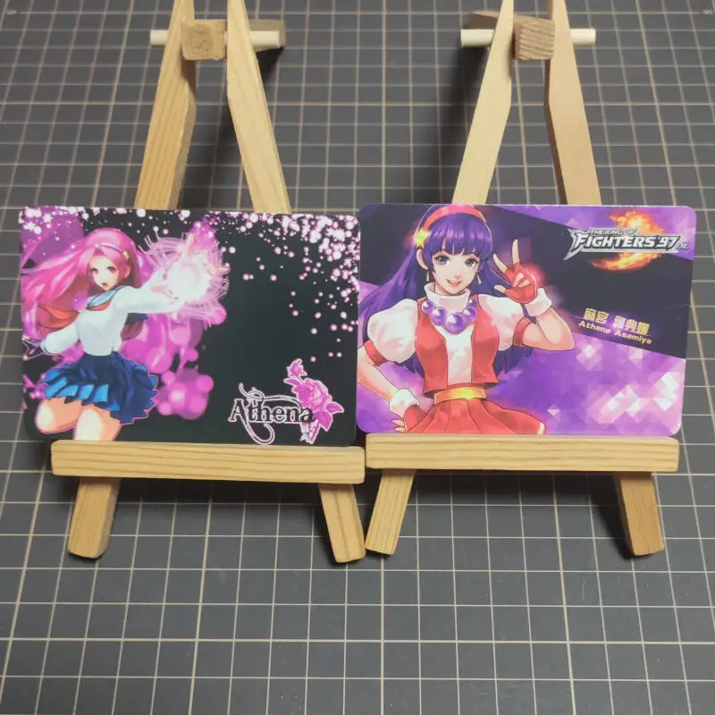 2 قطعة/المجموعة ملك المقاتلين أثينا Asamiya DIY بها بنفسك ذاتية الصنع اللون فلاش بطاقة أنيمي لعبة جمع بطاقة هدية لعبة 59*86 مللي متر