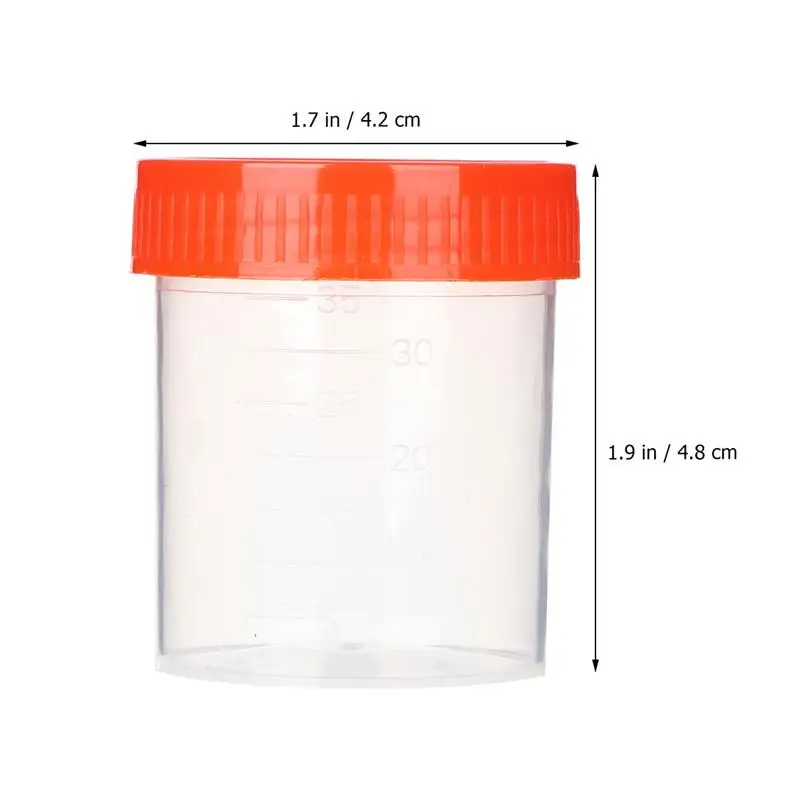 Imagem -03 - Garrafa de Amostra de Coleta de Urina Copo de Espécime de Recipiente Cilindro de Laboratório Cor Enviar Aleatório 40ml 50 Pcs