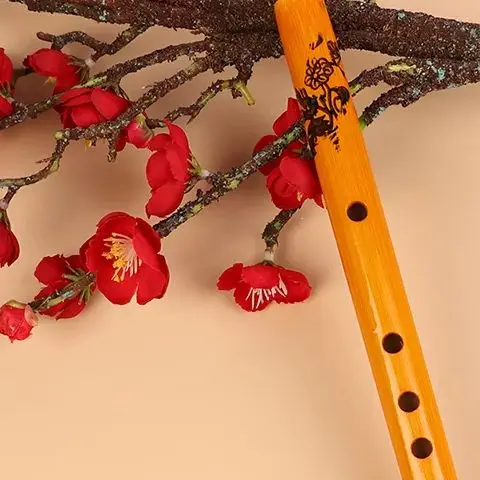 Flauta de bambú tradicional china de 6 agujeros, flauta Vertical, clarinete, instrumento Musical para estudiantes, flauta de Color madera para principiantes, 1 ud.