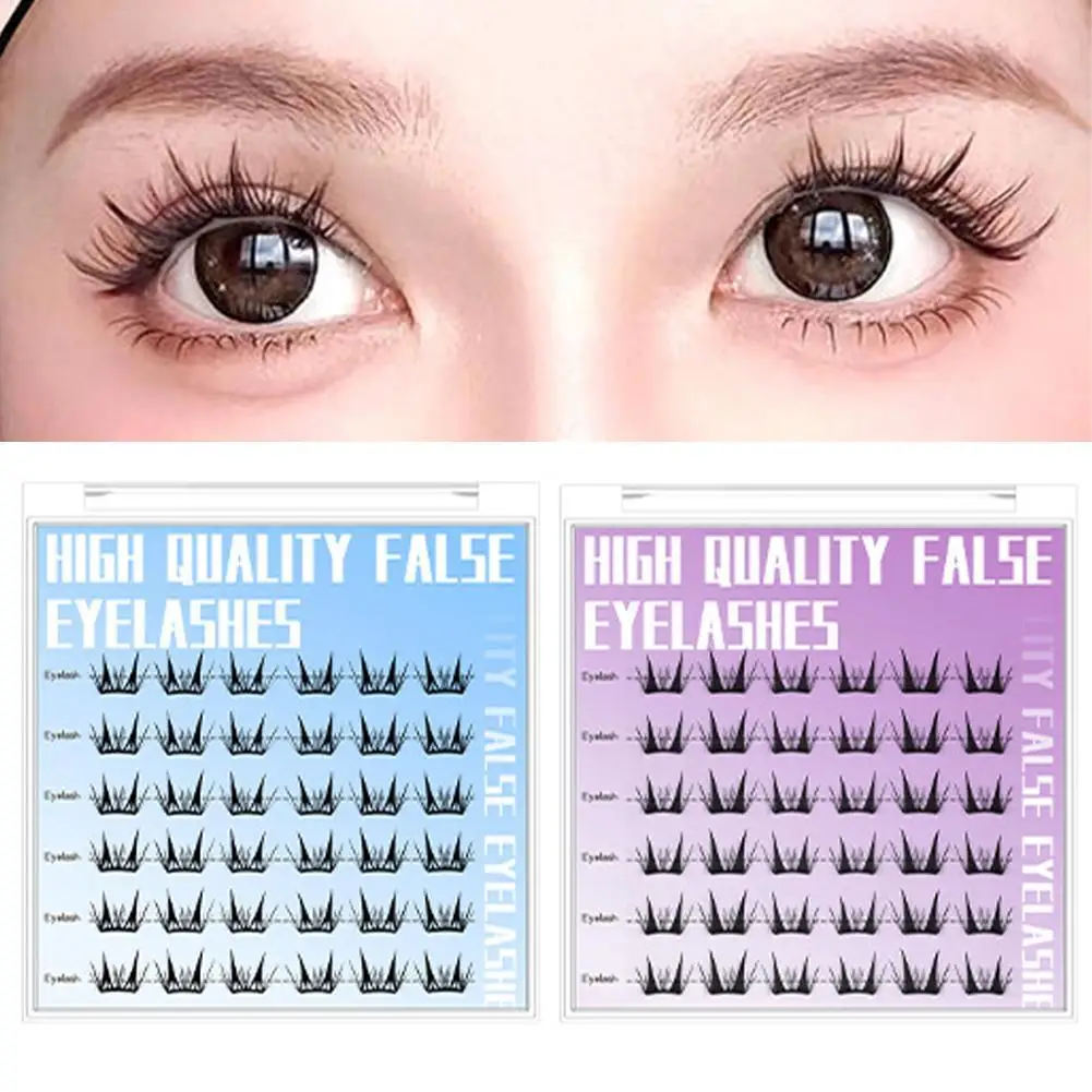 

Manga Korean Glue-free Self-adhesive Segmented False Eyelashes Natural Curling Lash Extension DIY Lashe Clusters Fluffy Makeup