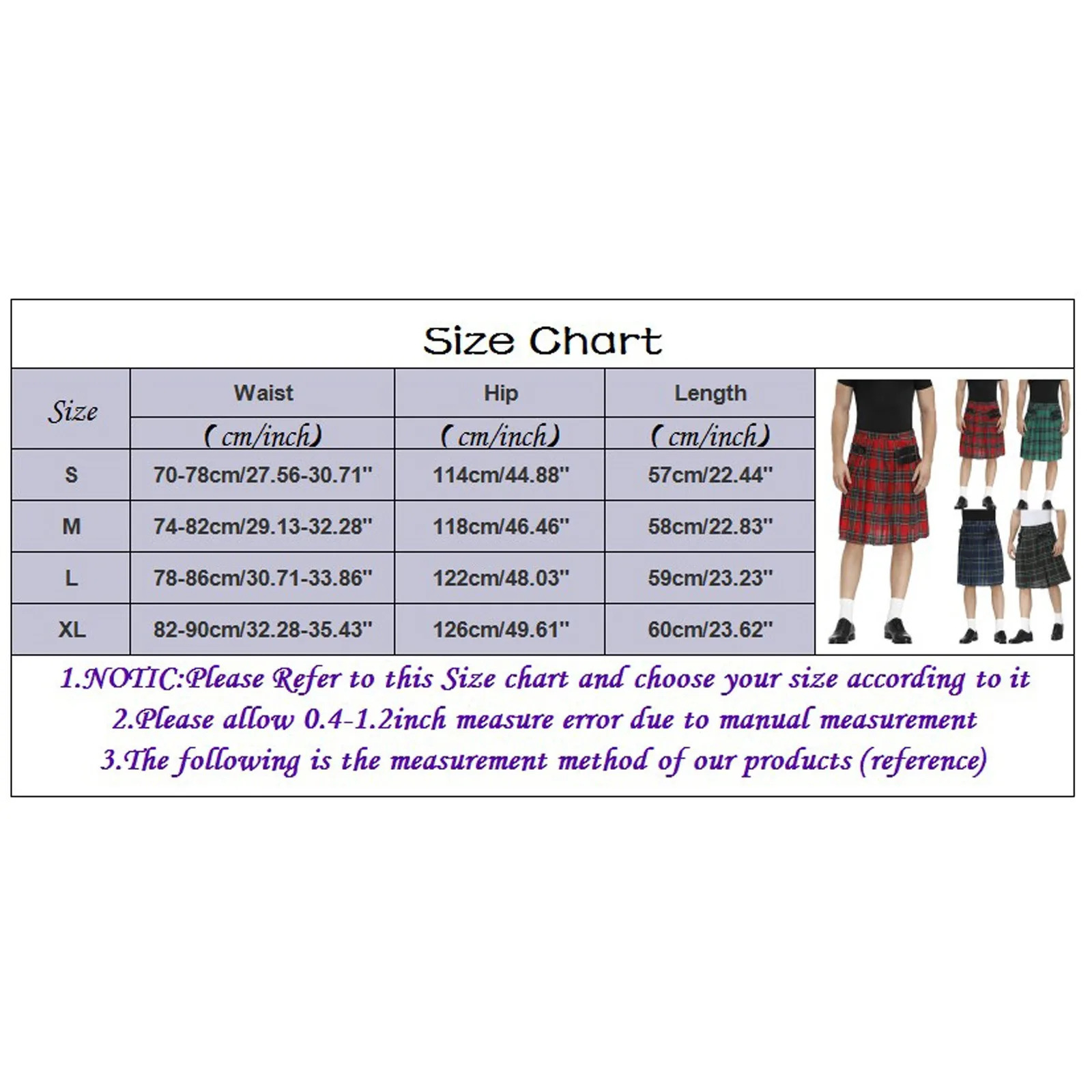 Men'S Plaid Pleated Skirt Scottish Traditional Fashion Costume Stage Performance Skirt Casual Retro Scottish Style Skirt