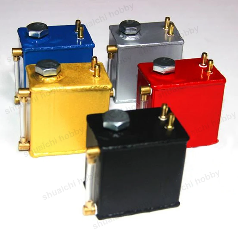 1 SZT. Metalowy Model Zbiornika Paliwa o Pojemności 110 ml z Wskaźnikiem Poziomu, Wysokość 71 mm, Mini Zbiorniki na Olej/Wodę do Samochodów/Łodzi RC Zasilanych Paliwem