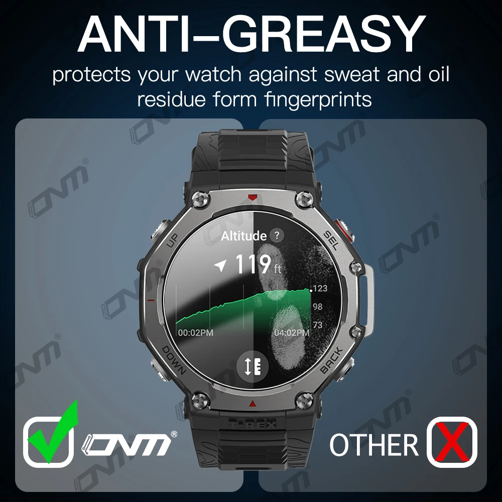 Protetor de tela 2.5d para amazfit t-rex 3 transparente ultra-hd vidro temperado película de proteção anti-arranhões para acessórios trex 3