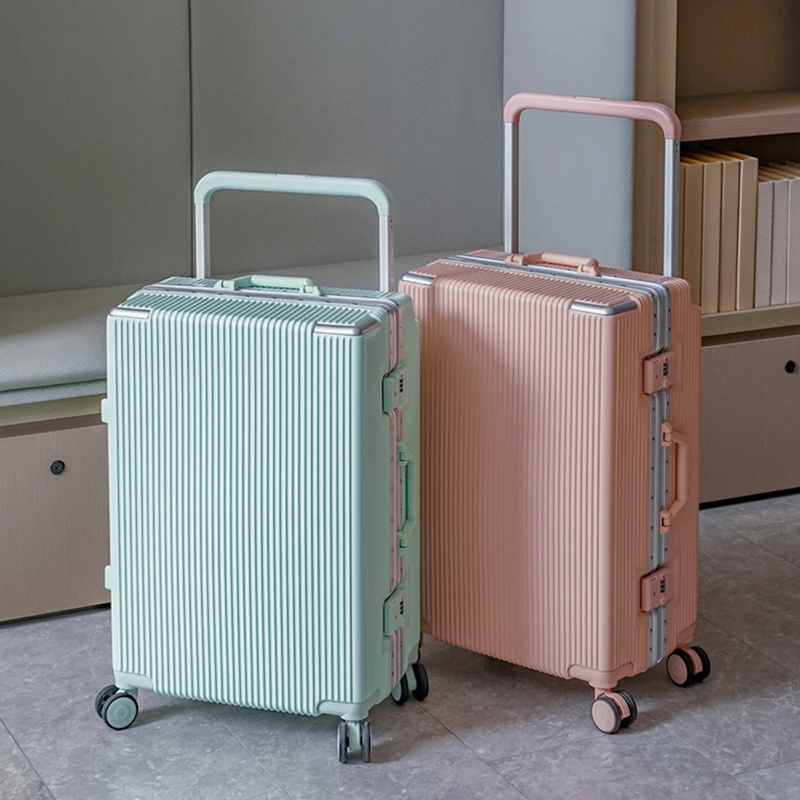 Multifunctional Rolling Luggage Travel Suitcase Password Trolley Box Large Capacity Unisex Trunk Fashion Wide Pull Rod Luggages