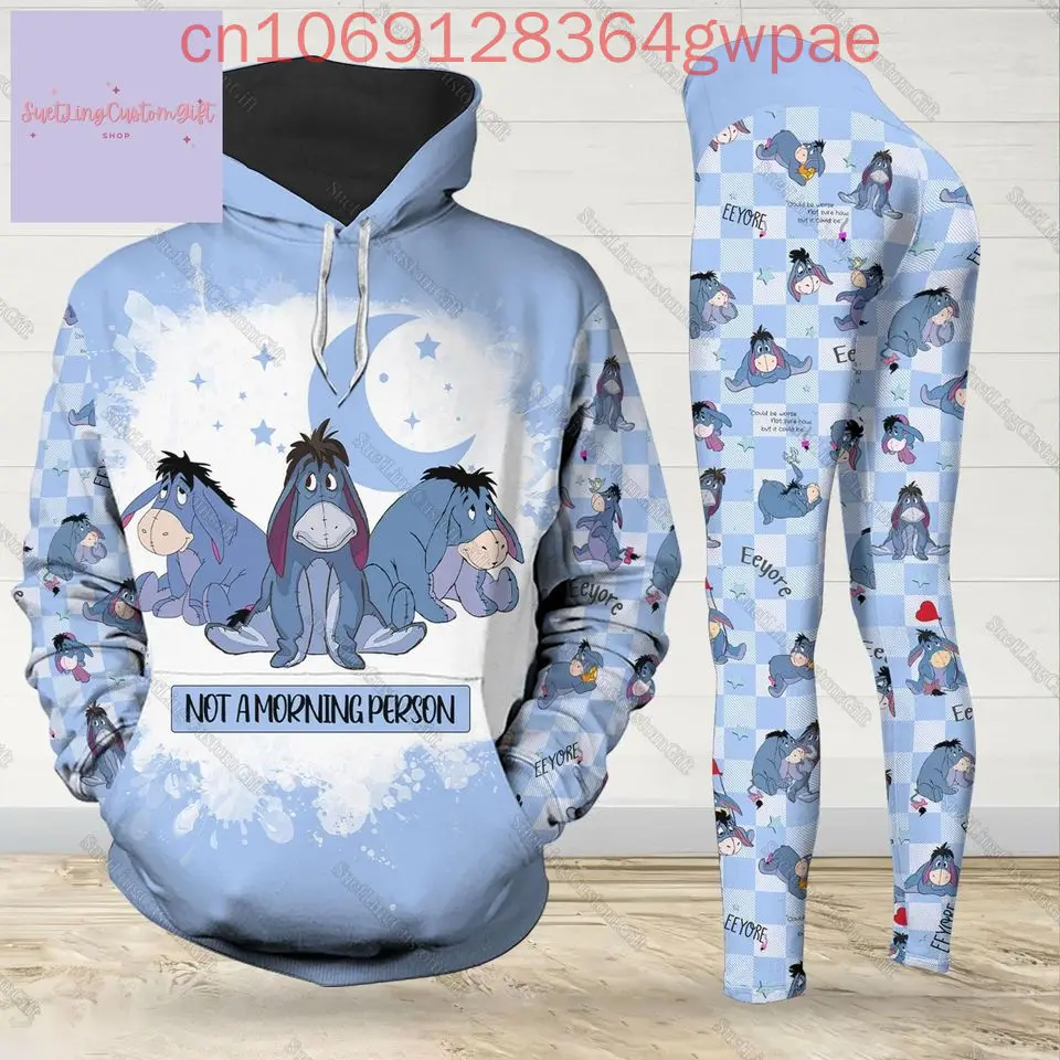 Disney Eeyore Christmas Hoodie and Leggings Set Women's Winnie the Pooh Hoodie Yoga Pants Sweatpants Fashion Tracksuit Set