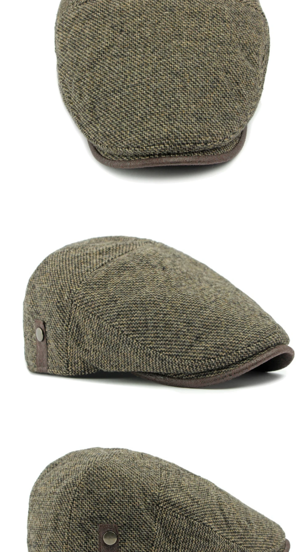 HT4950 Berets Herbst Winter Wolle Hut Männer Frauen Künstler Maler Baskenmütze Hut Eingestellt Ivy Flache Kappe Männlich Weiblich Fleece Gefüttert Baskenmütze Kappe – Detail 10