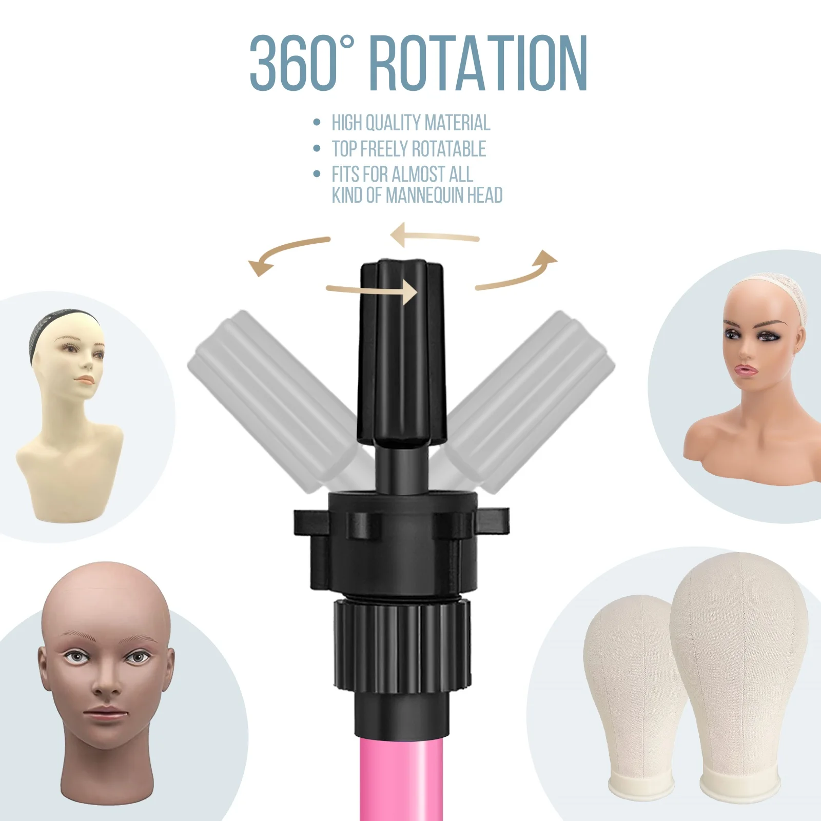 Heavy Duty 50Inch Wig Stand with Tray