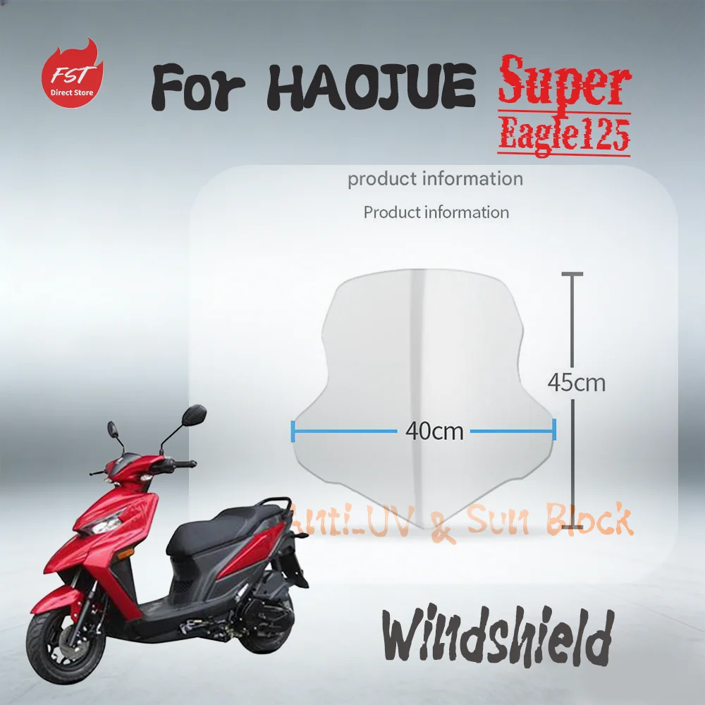 

For Haojue Super Eagle 125 Heightened Windshield Scooter Modified Parts Perfect Fit Accessory for Enhanced Riding Experience