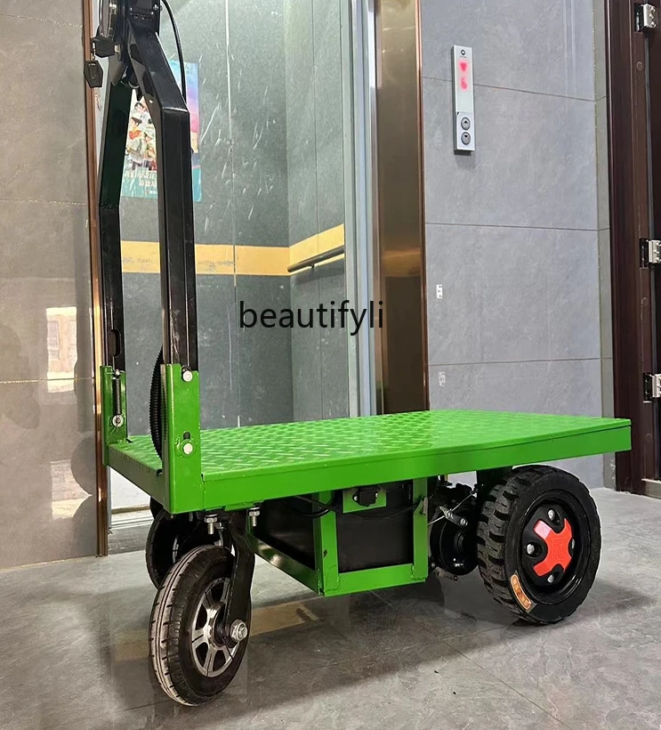 Electric Platform Trolley Foldable Construction Site Elevator Feeding Delivery Handling Pull Tile Trolley