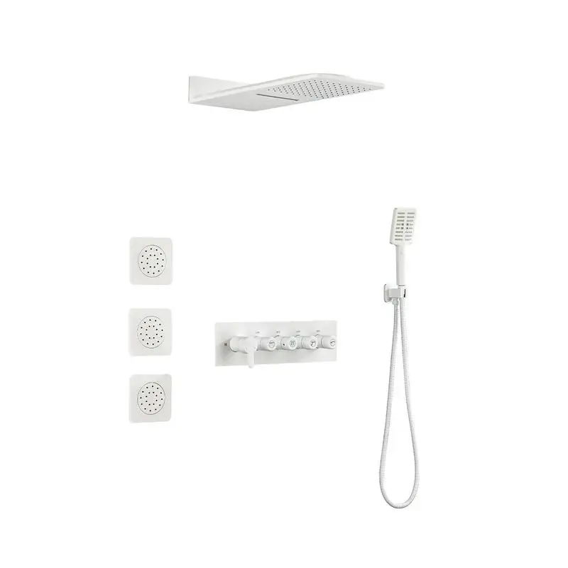 

Wall Mount Rain Shower System with 3 Body Jets & Handheld Showerhead