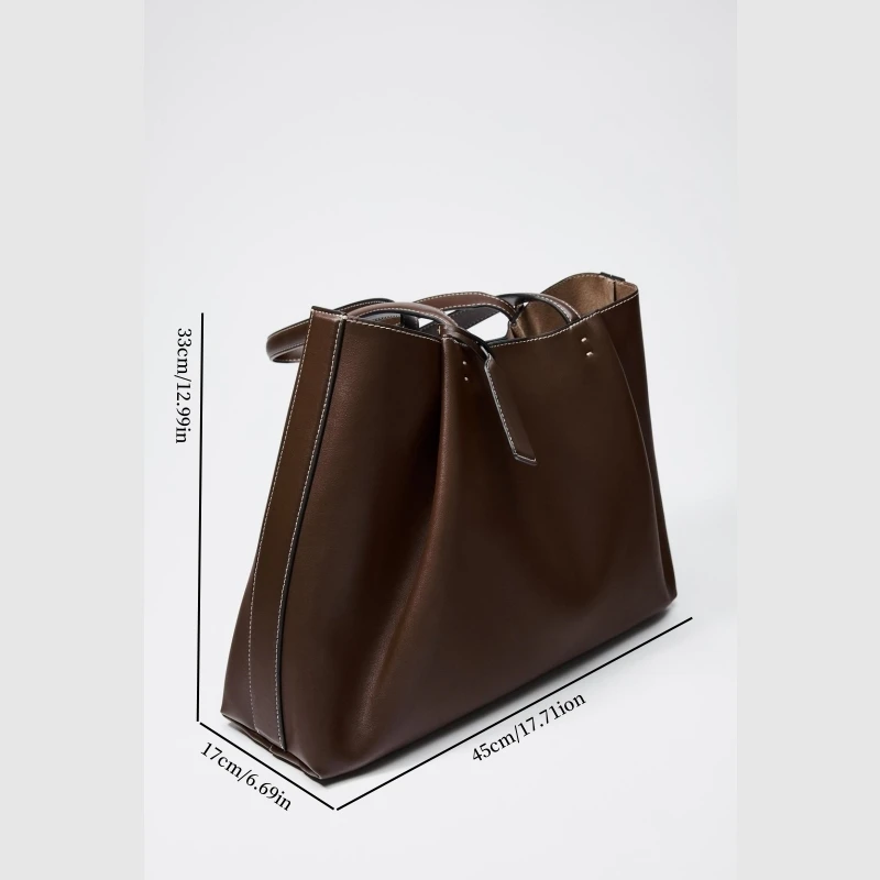 CLIP TOTE BAG, Fashionable Top Handle Tote Bag, Solid Color Simple Shoulder Bag, Luxury Design Handbags for Women image 2