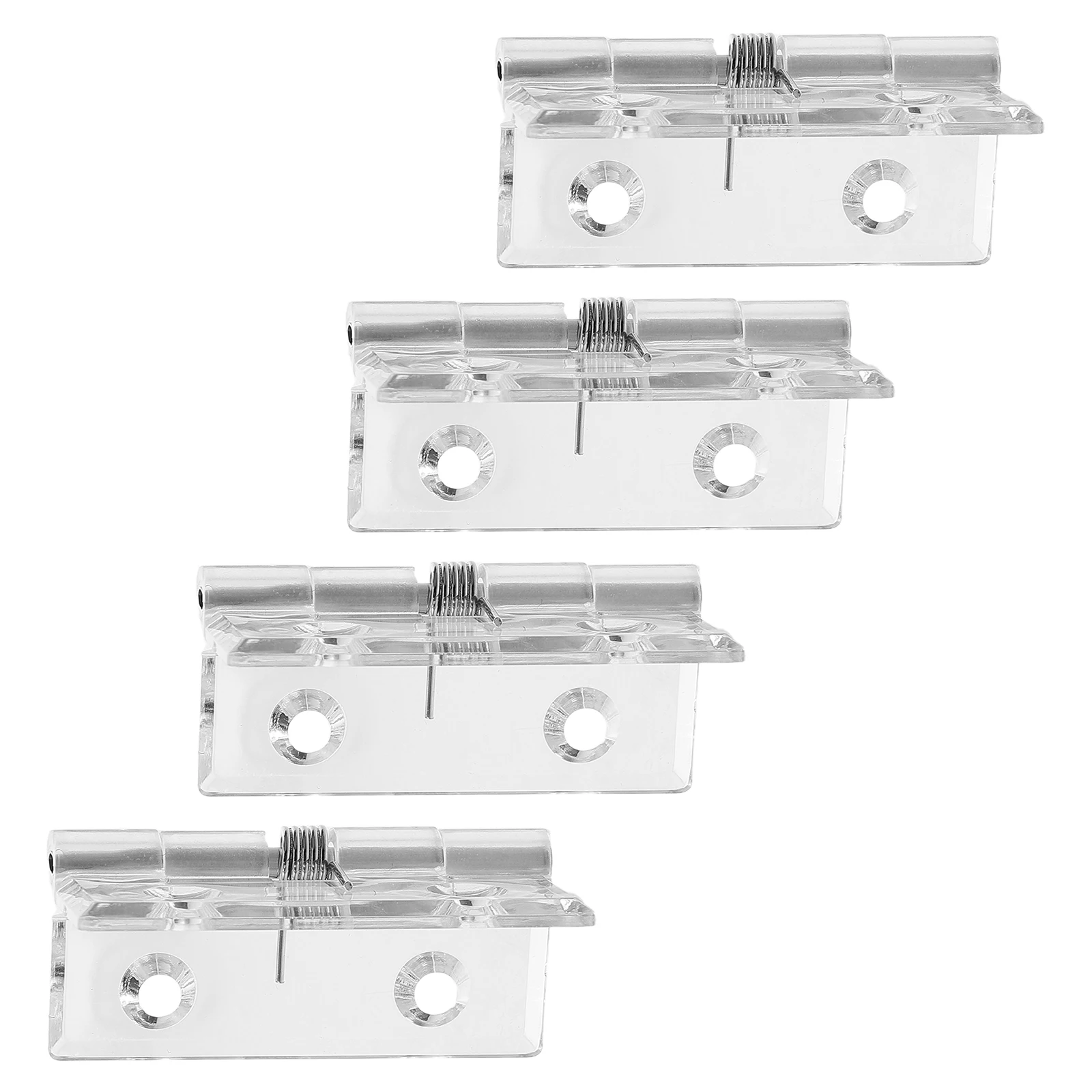 

4 set Spring Hinge Self Closing Invisible Acrylic Door Hinges for Doors Windows Furniture Glass Hidden Hardware Automatic Closer