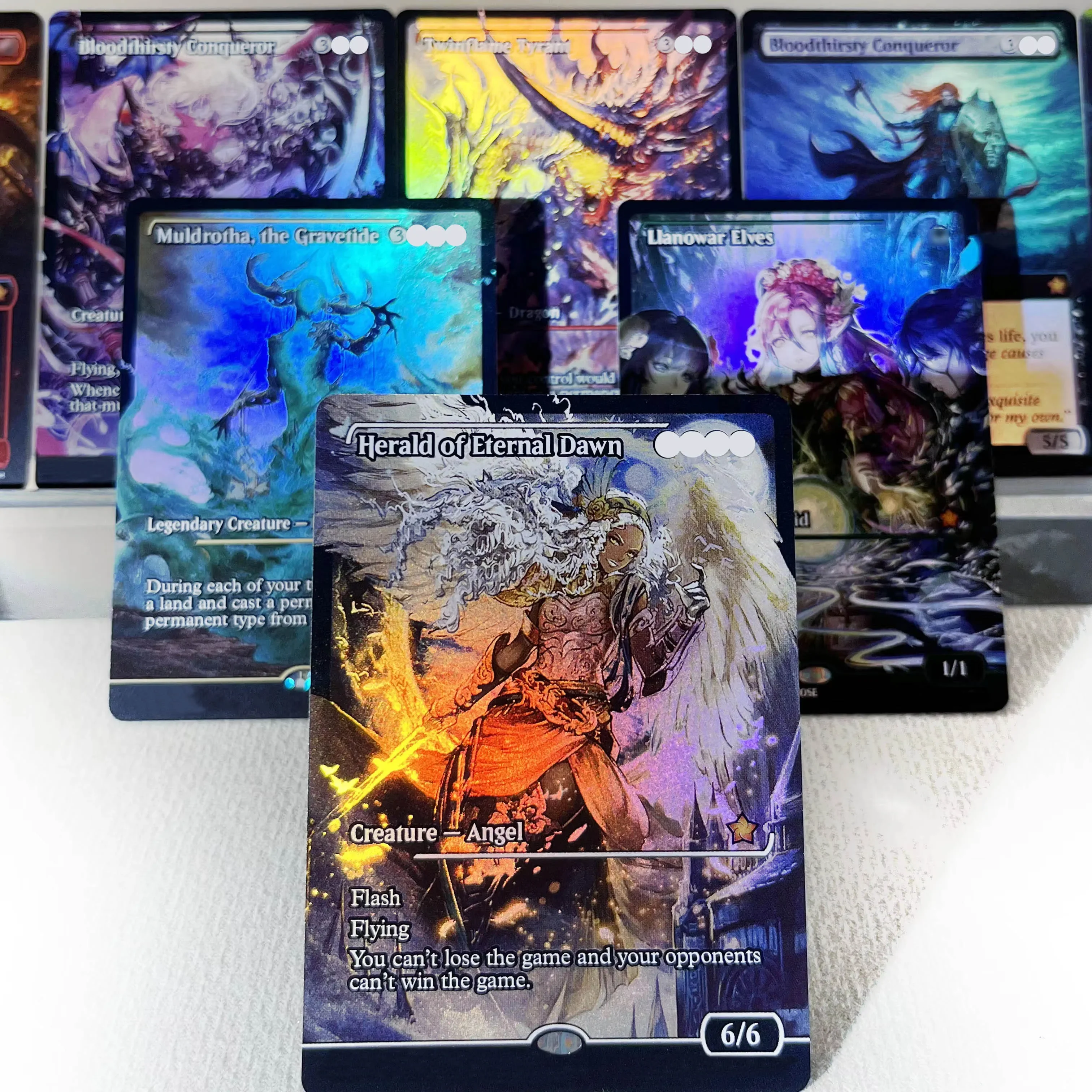 

TDM DEF PSPL J25 INR FOIL6-02 Tcg proxy magic cards Elspeth, Storm Slayer Radiant Lotus Terror of the Peaks gather