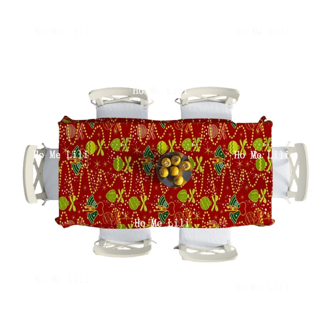 Christmas Table Cloths Home Deco Housewarming Xmas Tablecloth Snowman And Bell Table Decor