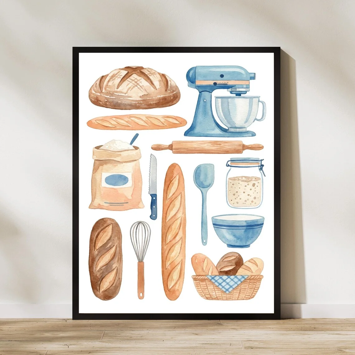 Kitchen Baking Wall Art - Plakat Pieczenie Chleba Piekarnia Kuchnia Sztuka