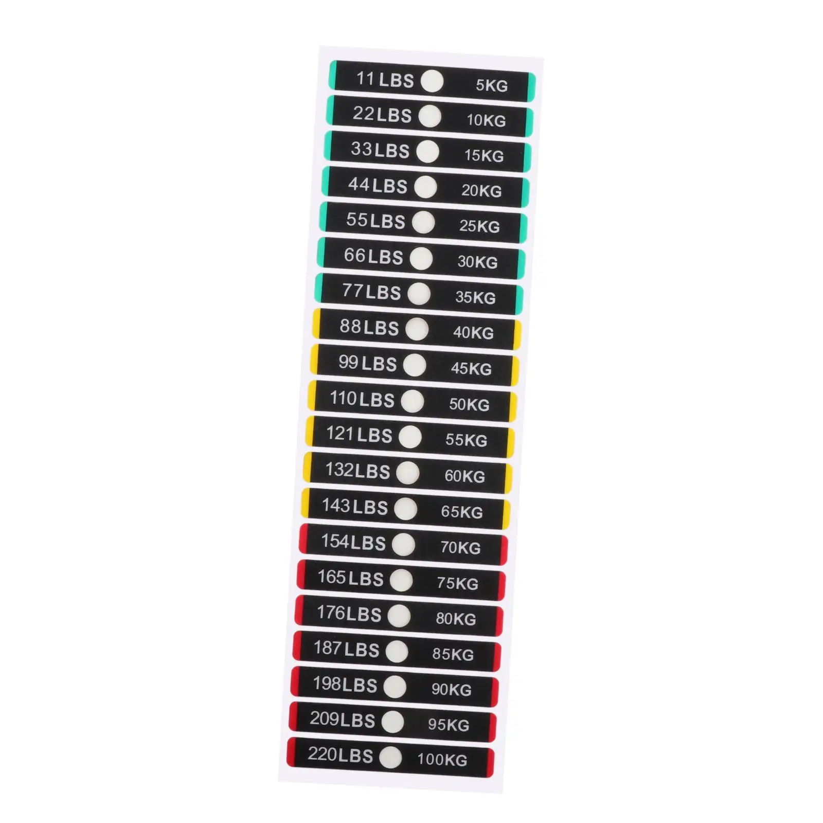 

PP Material Weight Stack Labels Durable Weight Identification Stickers for Strength Training Equipment Home Gym