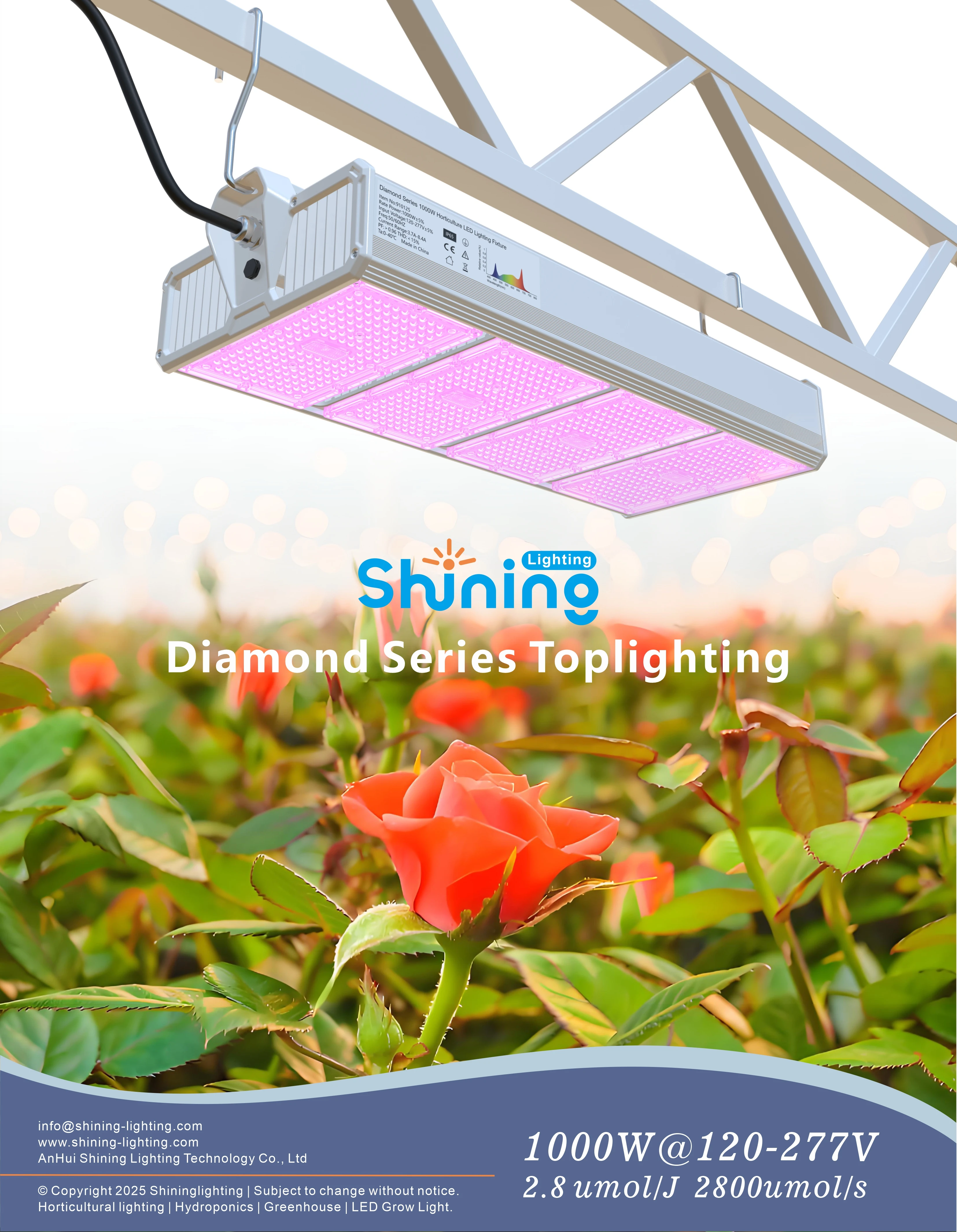 

Full Spectrum LED Plant Grow Lights For Plant Seedlings Growth Flowering & Fruiting-Hydroponics/Greenhouse-600W/800W/1000W/1200W