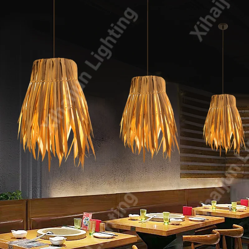

Wabi Sabi style restaurant chandelier vintage homestay hotel coffee shop bar tea roombedroom bedside wicker weaving new Chinese