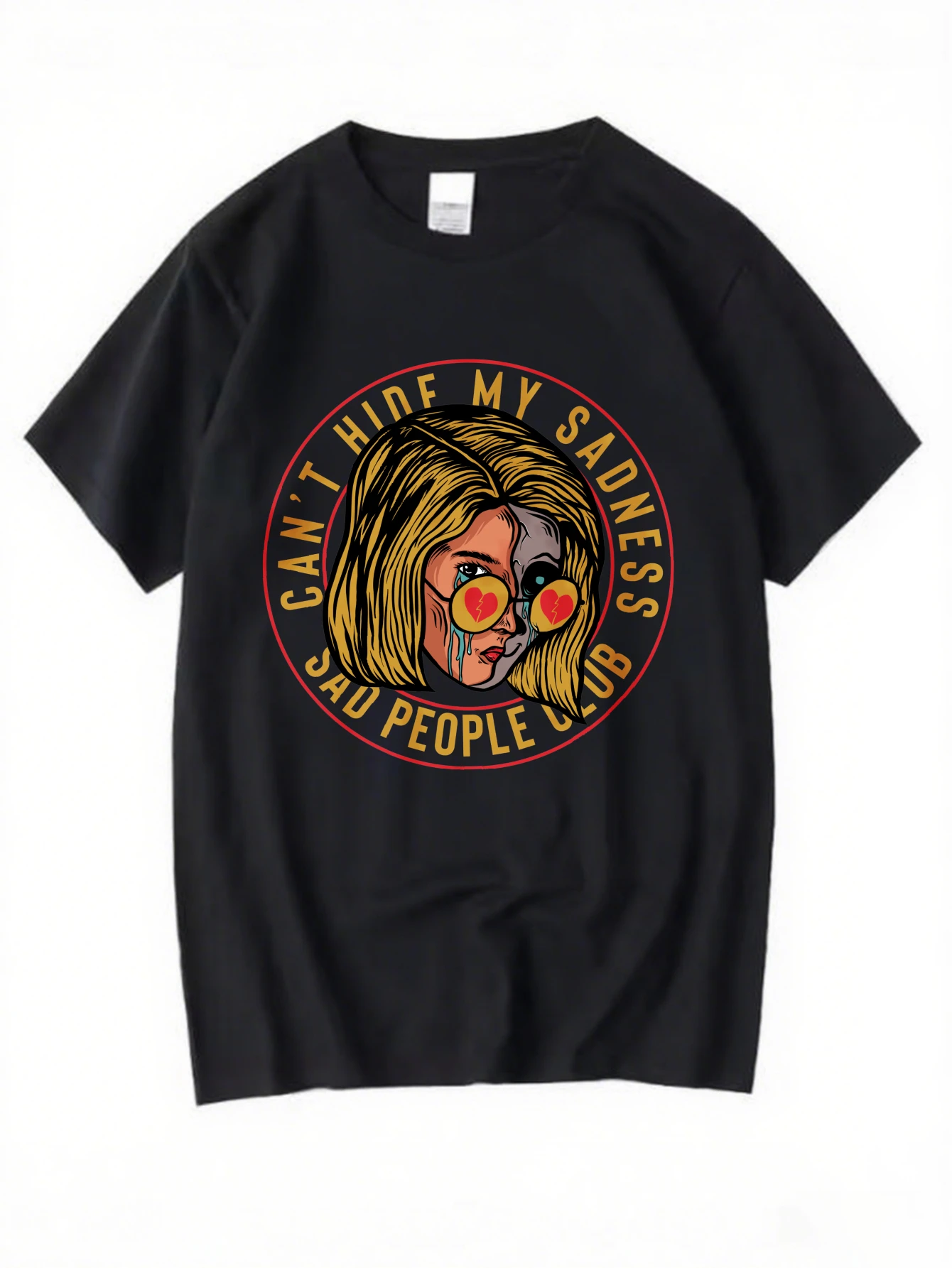 

Men's Vintage Psychedelic Girl T-Shirt Retro Hippie Casual Streetwear Cotton Tees