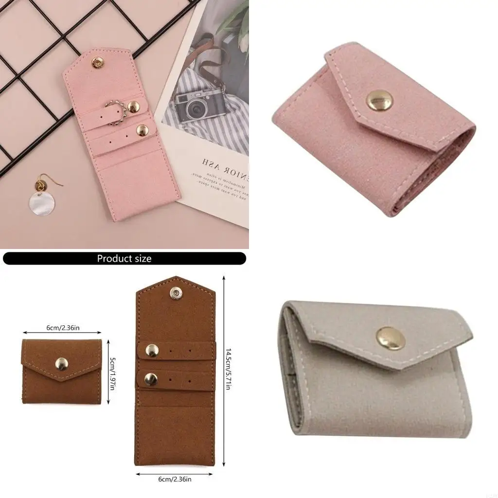 

Small Earring Bags Jewelry Storage Bag Microfiber Texture for Fashionable Women