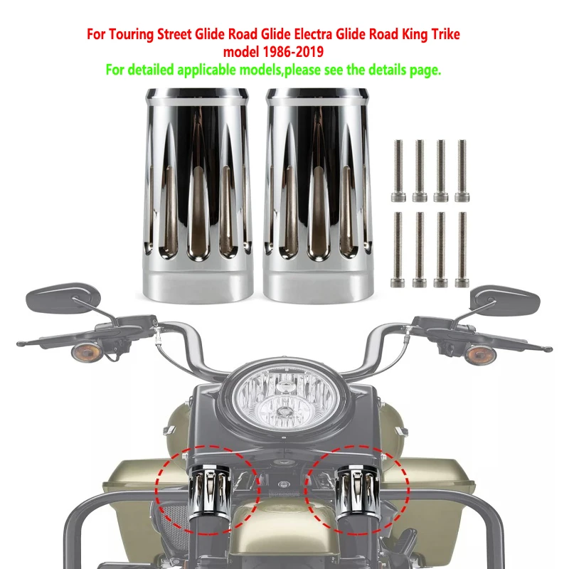 

Motorcycle Upper Fork Boot Slider Covers for Touring Street Glide Road Glide Electra Glide Road King Trike model 1986-2019