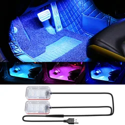 New LED Car Interior Atmosphere Foot Strip Light Accessories USB Lighter environment decorative lights With LED Ice Blue Light