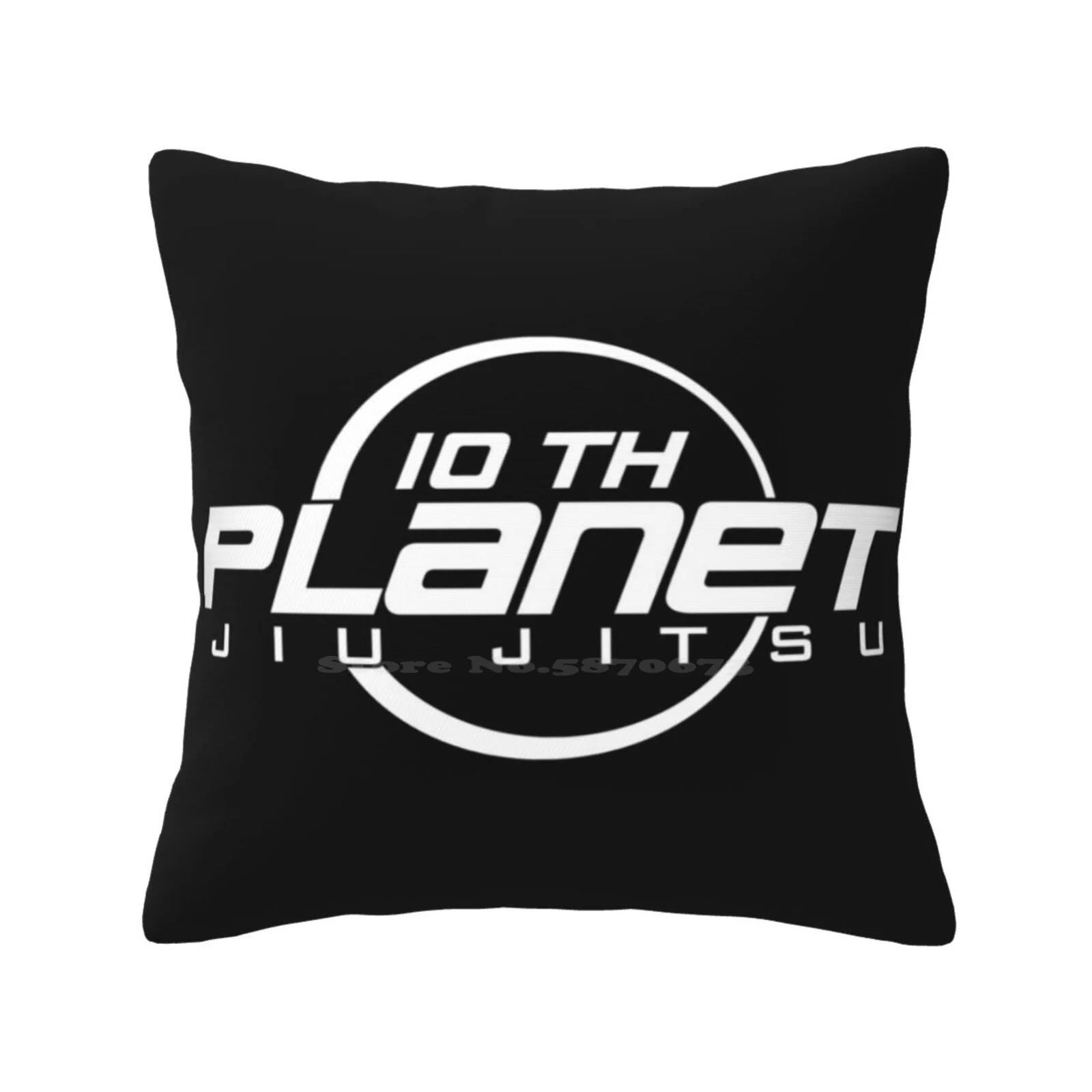 10Th Planet Jiu-Jitsu ( White ) Funny Cute Decor Square Pillowcase 10Th Planet Jiu Jitsu Logo Tenth Flat Planet Flat Earth Meme