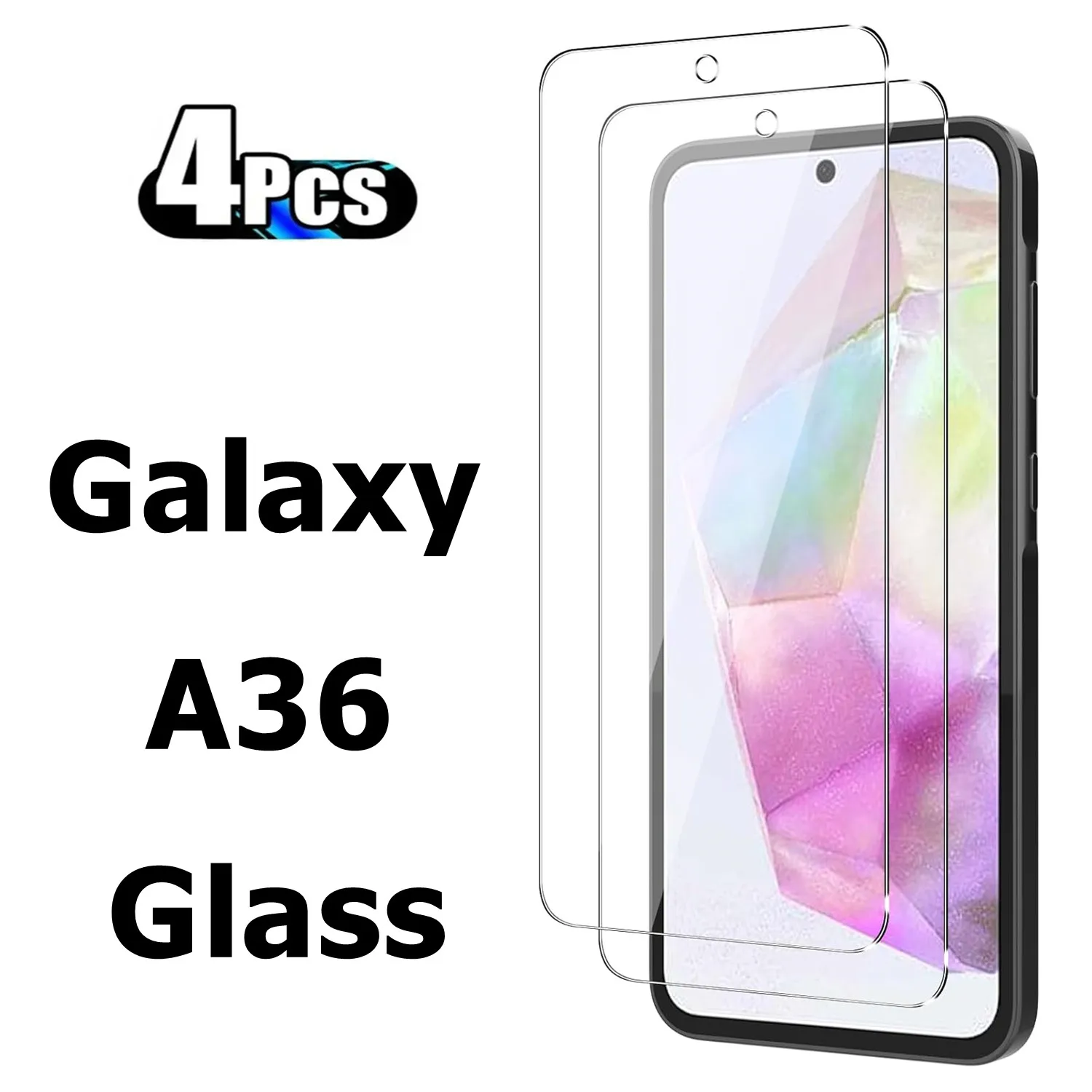 9H tempered glass screen protector for Samsung Galaxy A36 5G 2 to 4Piece