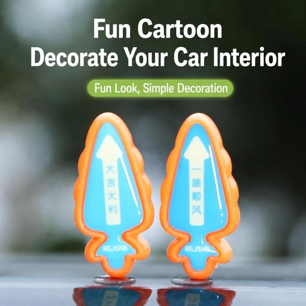 2Pcs Luminous Car Parking Aid Guide Markers Carrot Shape Low-Light Visibility Parking Lines Driving Alignment Assist Stickers