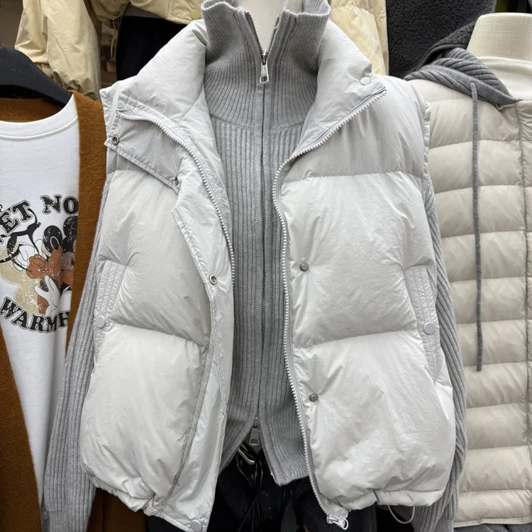 

Осень/зима 2026, хлопковый жилет без рукавов с воротником-стойкой для женщин, куртка, пальто