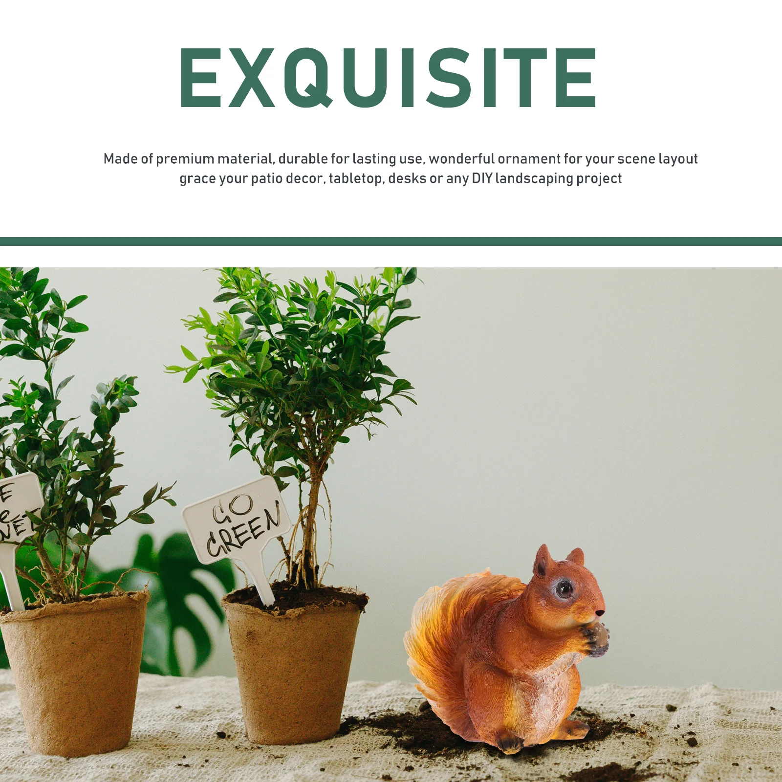 

Resin Simulation Squirrel Animal Sculpture for Home Garden Courtyard Landscape Tabletop Desk Decorative Ornament Craft