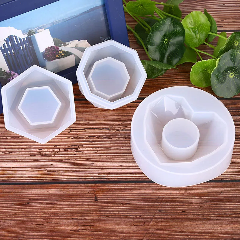 Silicone Plant Pot MoldsDIY  Flowerpo Clay Mold 3Styles Concrete Mould
