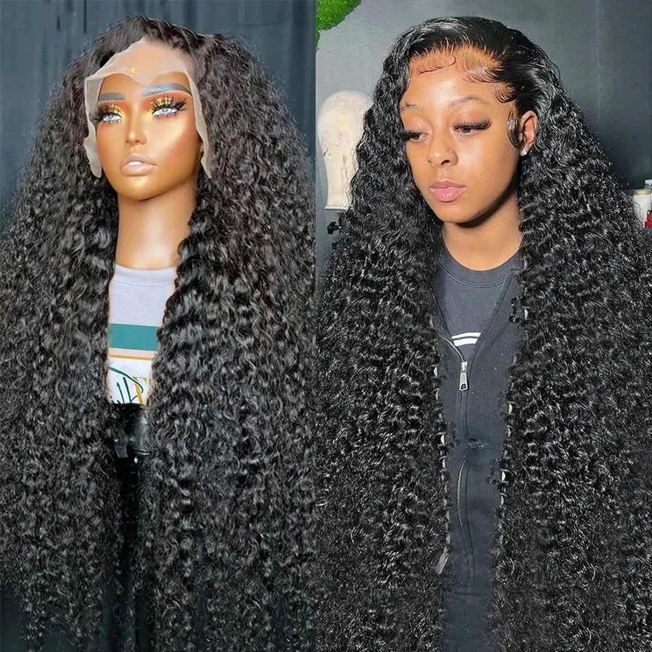 

Deep Wave 180 Density 360 4x4 HD Transparent Lace Front Wigs Brazilian 13x4 HD Lace Closure Wigs Human Hair Wigs For Black Women