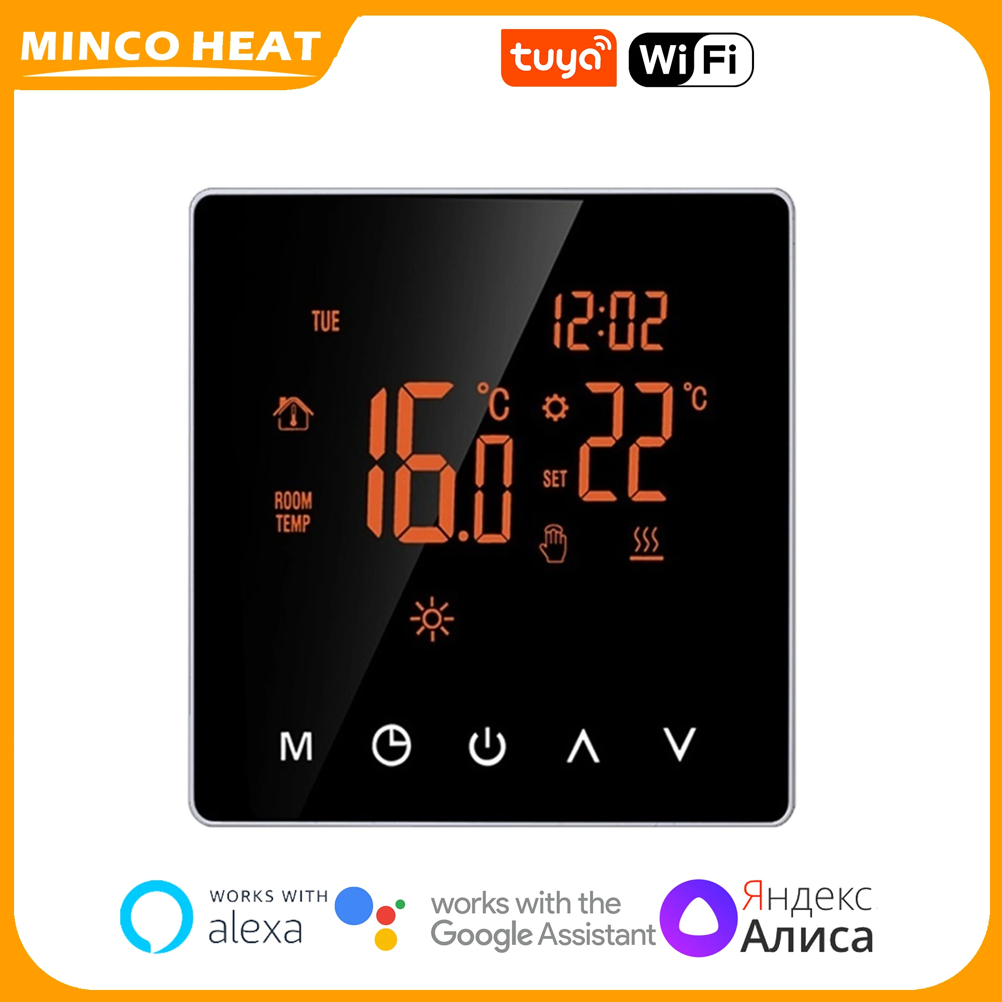 

Minco Heat LCD Programmable Smart Tuya Wifi 3A/16A Underfloor Heating/Water/Gas Boiler Thermostat Work with Google Home, Alexa