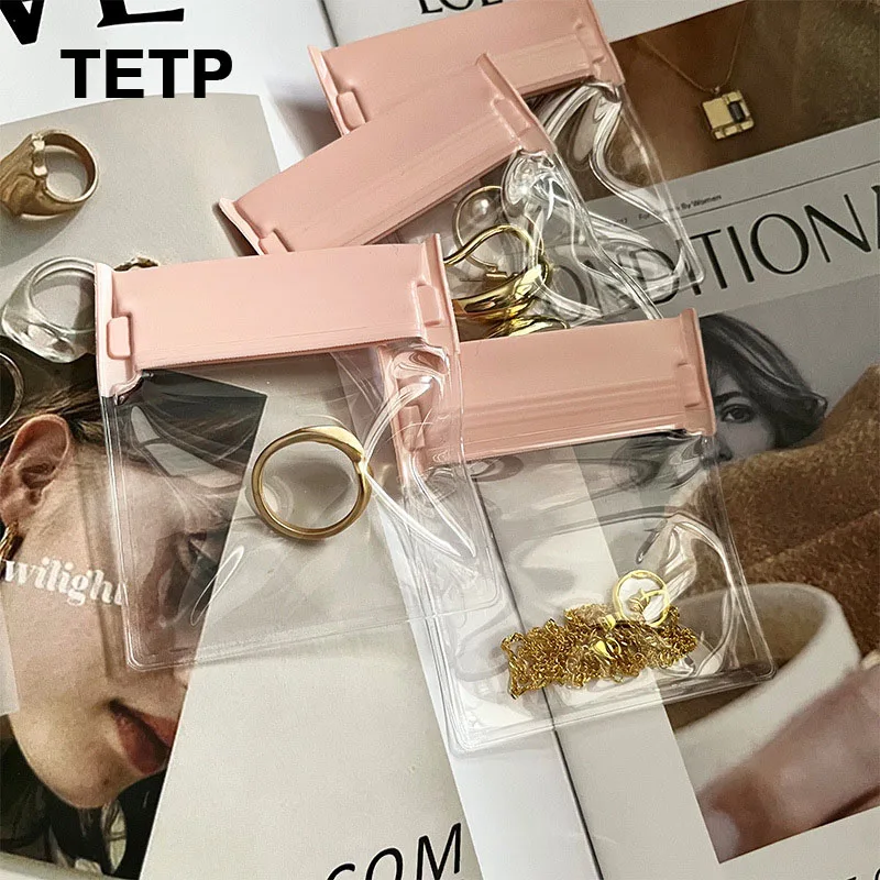 

TETP 50Pcs Jewelry Packaging Ziplock Bags Double Zip Pink/White/Gray Home Earrings Necklace Ring Gift Display Storage Decoration