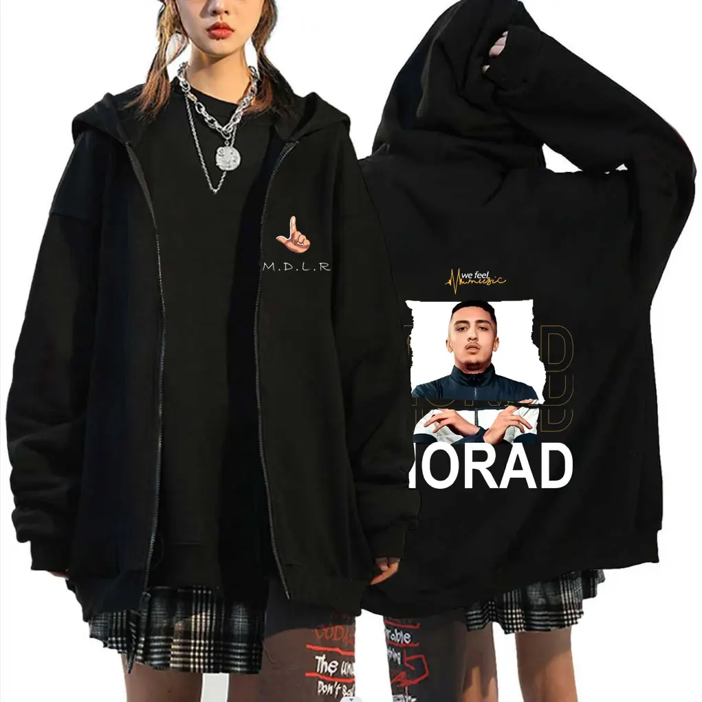 

Rapper Morad MDLR Music Album Merch Zipper Hoodie Men Women Hip Hop Fashion Oversized Zip Up Hoodies Male Vintage Jacket Coat