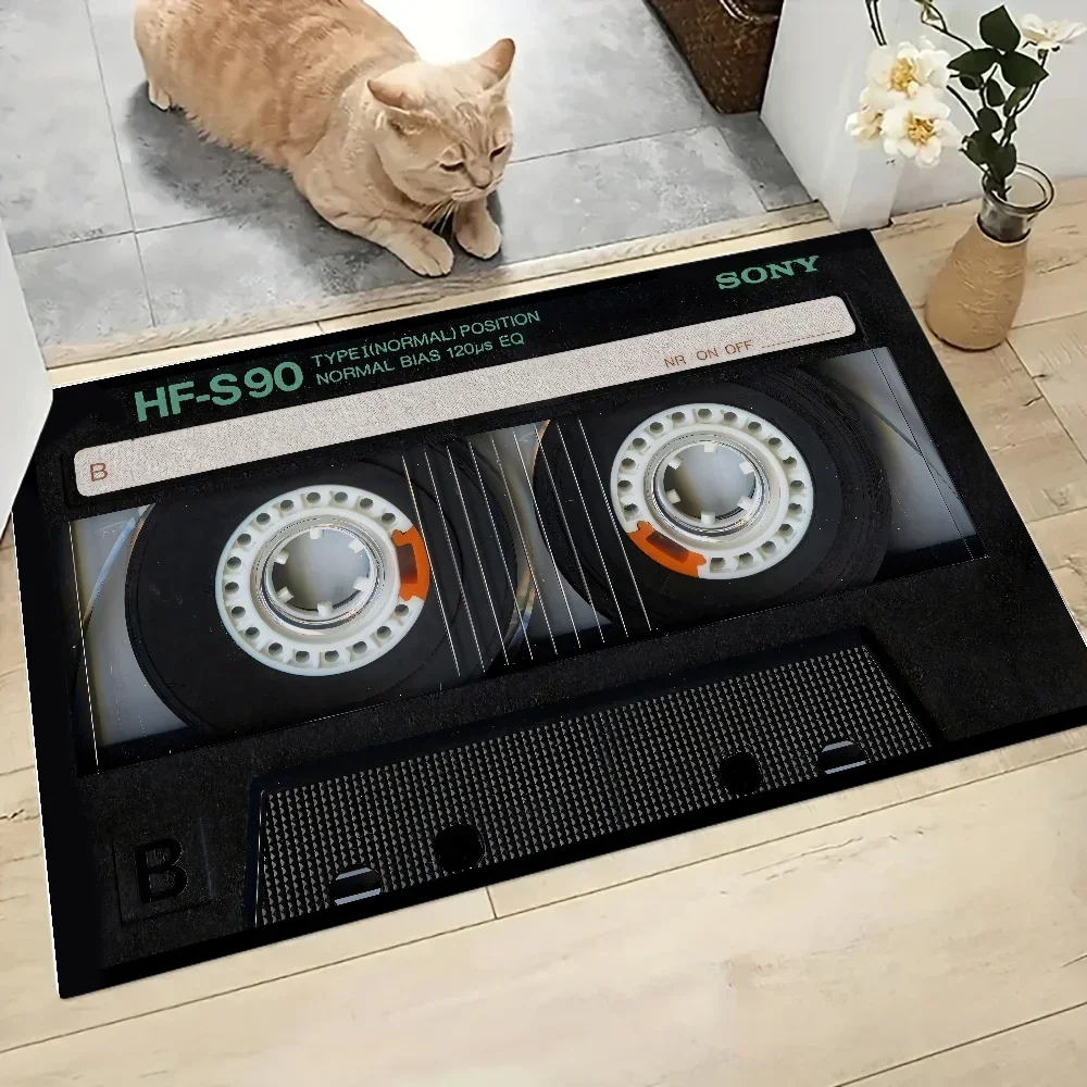 Vintage Cassette Music Tape Floor Mat Living Room Decor Carpets Bedroom Leisure Area Carpets Sofa Soft Kitchen Non-slip Rug Home