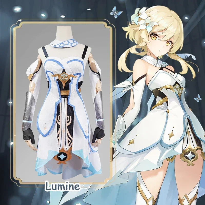 Impact Lumine Cosplay Costume Adult Carnival Uniform Wig Anime Halloween Party Costumes Masquerade Women Game