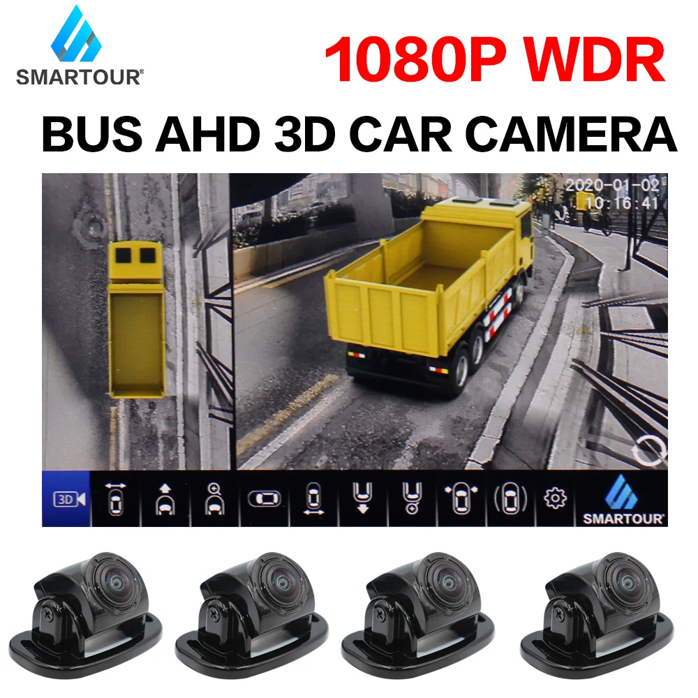3D 360 stopni samochód wielokątny ciężarówka widok z tyłu kamera 4CH DVR SVM widok z lotu ptaka Surround widok System parkowania AHD dla autobusu RV Van