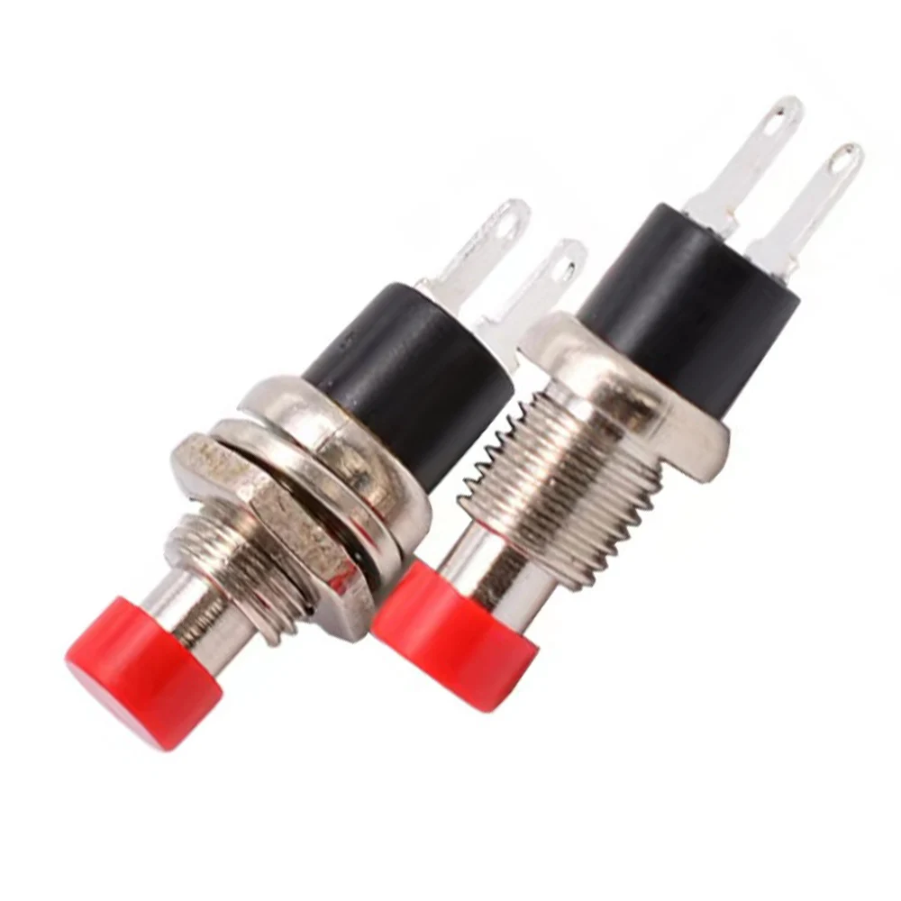 5-10 pcs Pushbutton Switches Normally Open and Normally Closed BPS-09 Red Head Two Legs Reset Pushbutton Switches