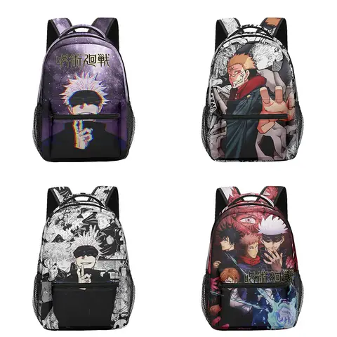 Mochila con estampado de Anime para niño, Jujutsu Kaisen Gojo Satoru, bolso con cordón de gran capacidad, bolso escolar para estudiante, viaje